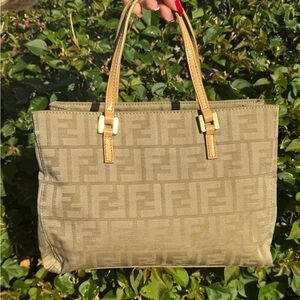 Authentic Fendi Zucca Canvas Tote Handbag ✨